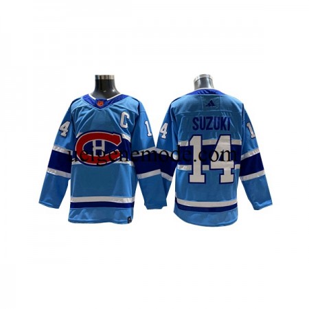Herren Montreal Canadiens Eishockey Trikot Nick Suzuki 14 Adidas 2022-2023 Reverse Retro Blau Authentic